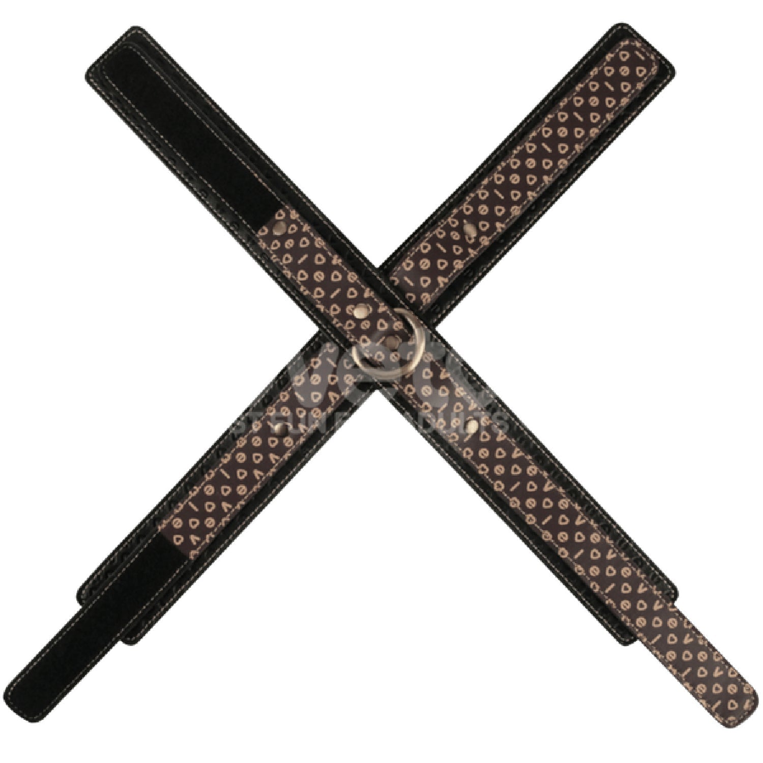 Rebellion Reign Crossed Handcuffs – Premium PU Wrist Cuffs with Velcro Closure Secondary image