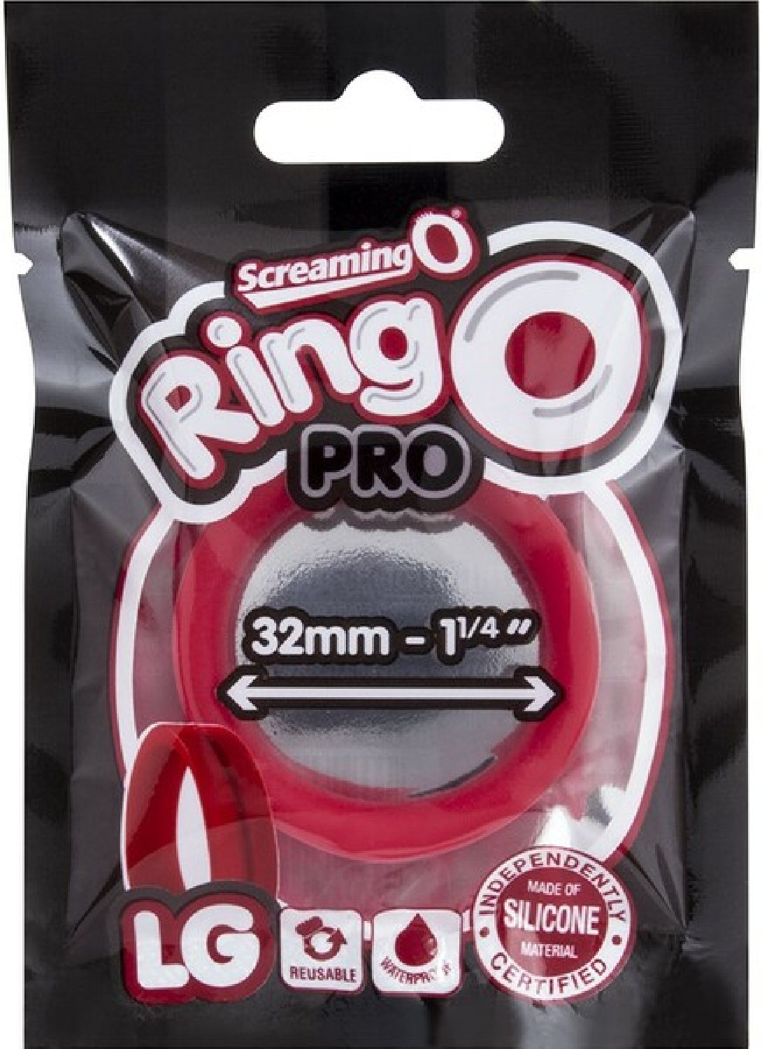RingO Pro LG – Body-Safe Silicone Stretchy 1.25 Inch Penis Ring > Cock Ring > Single