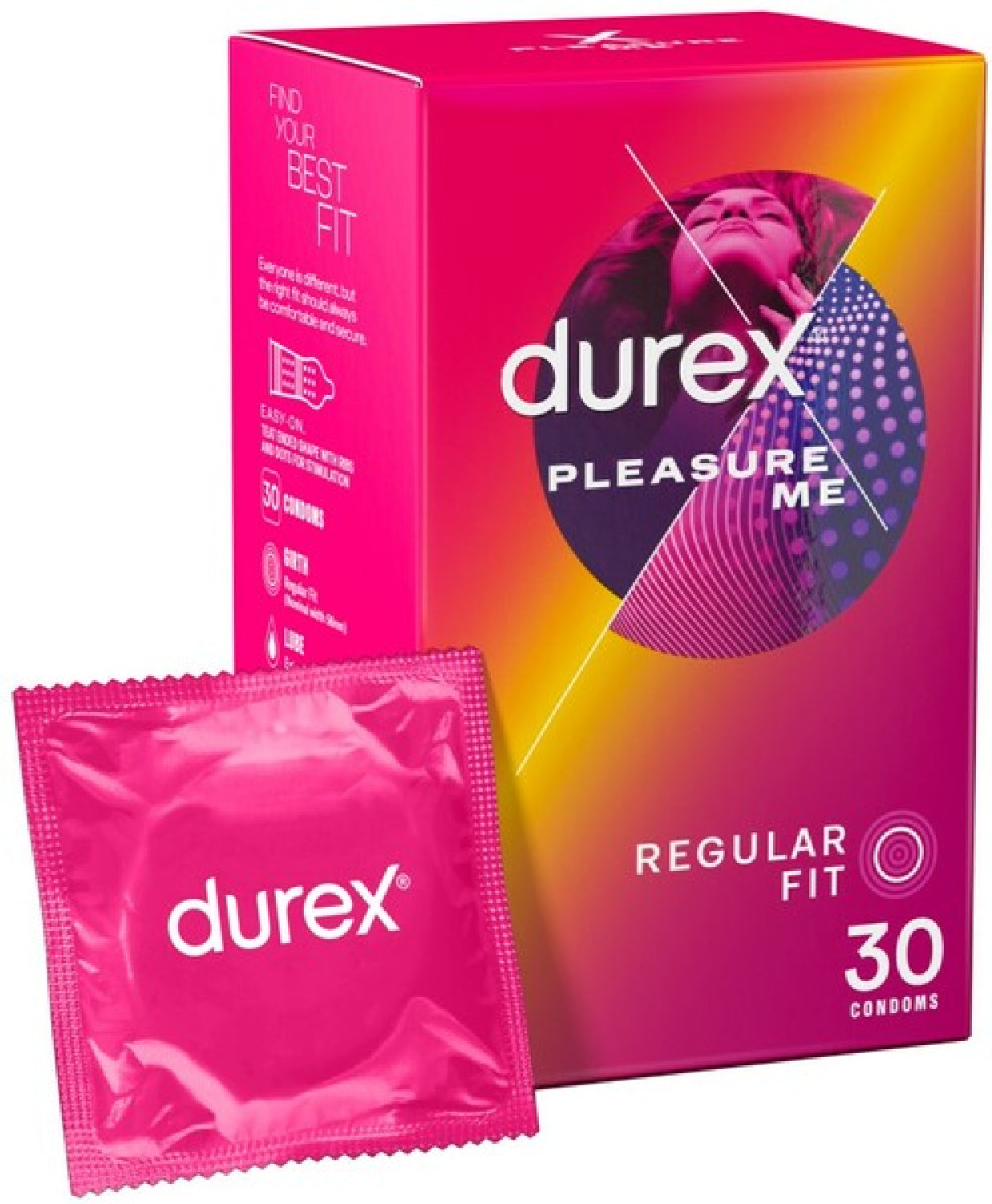 Durex Pleasure Me Ribbed and Dotted Condoms 30 Pack Textured Condom Pack > Essentials > Condoms Main image