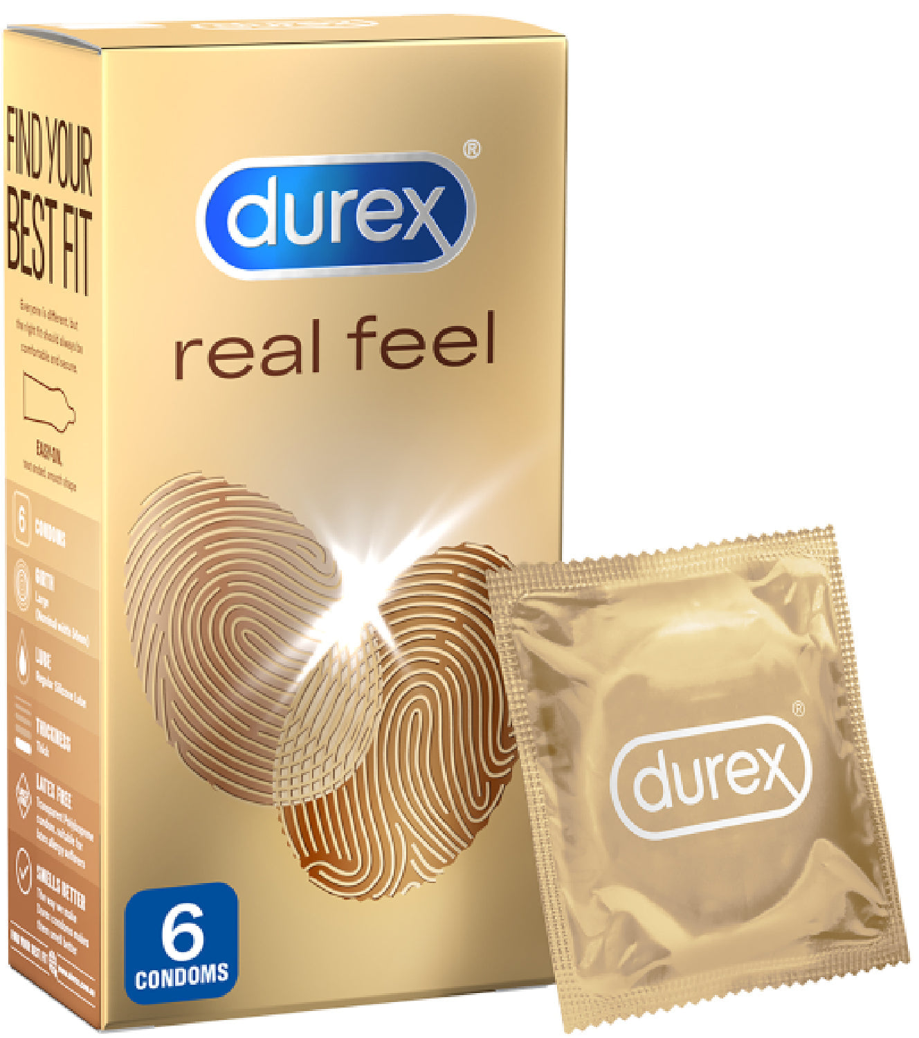 Durex RealFeel – Non-Latex Condoms 56mm Natural Skin Feeling 6 Pack > Essentials > Condoms > Non-Latex