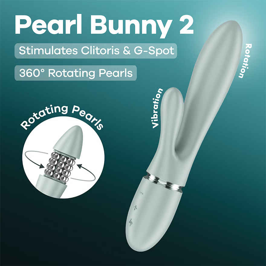 Satisfyer Pearl Bunny 2 (Grey Green) – Dual G-Spot Vibrator with Rotating Pearls Secondary image