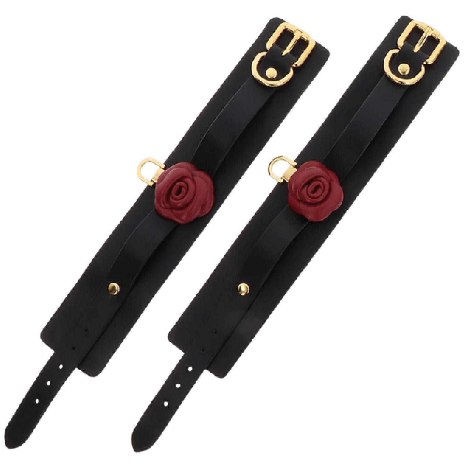 Taboom Wild Roses Wrist Cuffs – Premium Faux Leather BDSM Wrist Restraints Secondary image