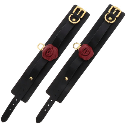 Taboom Wild Roses Wrist Cuffs – Premium Faux Leather BDSM Wrist Restraints > Bondage Gear > Restraints