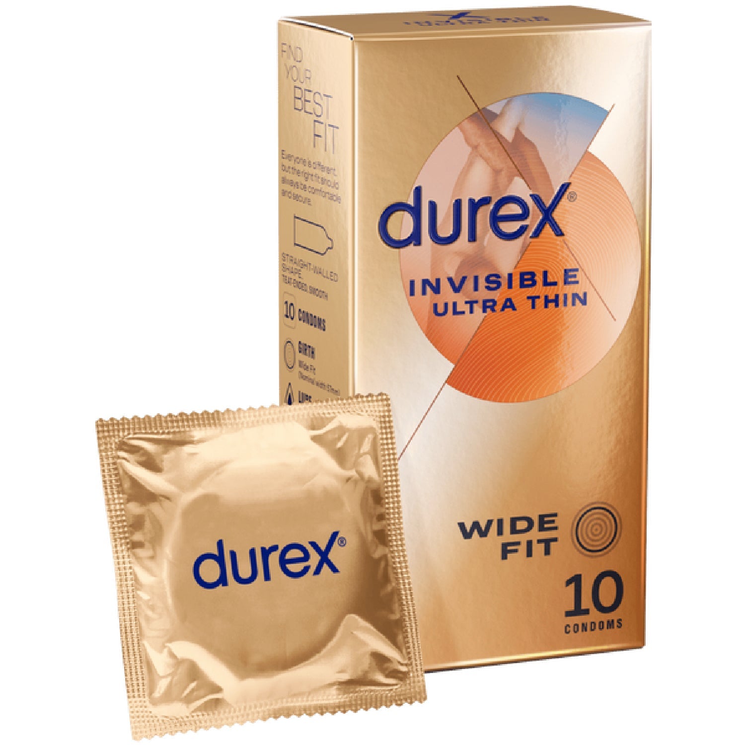 Durex Invisible Wide Fit – Extra Thin 57mm Latex Condom 10 Pack > Essentials > Condoms Main image