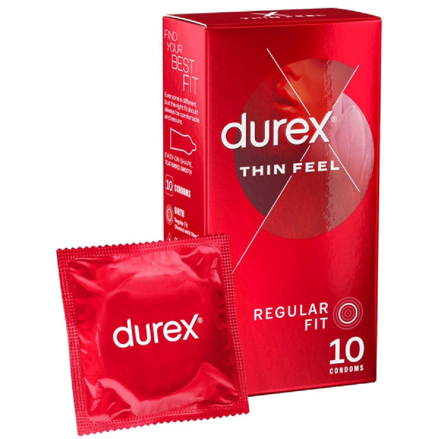 Durex Thin Feel Regular Fit Condoms – 10 Pack Thin Condoms One Size > Essentials > Condoms