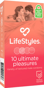 LifeStyles Ultimate Pleasures Variety Pack – Textured Lubricated Condoms Pack of 10 > Essentials > Condoms