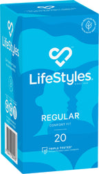 LifeStyles Regular Easy-Fit Lubricated Latex Condoms 54mm – 6, 10, 20 & 40 Pack 20 Pack > Essentials > Condoms