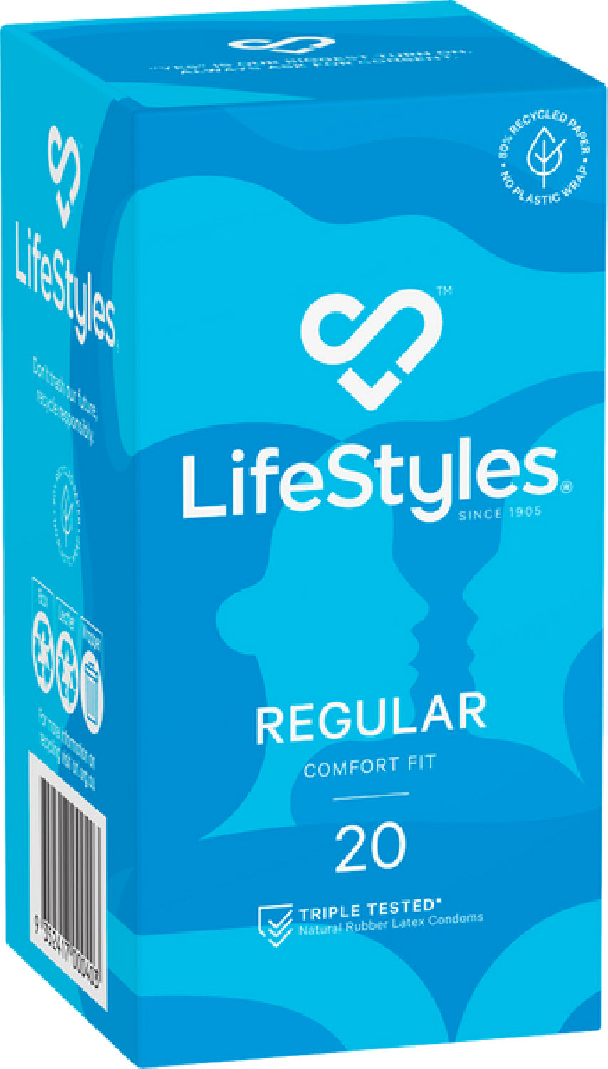 LifeStyles Regular Condoms – Protective 53mm Condom 20 Pack One Size > Essentials > Condoms