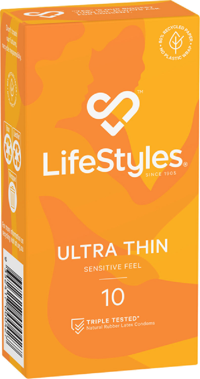 LifeStyles Ultra Thin Condoms – Micro-Thin 53mm Nominal Width Condoms 10 Pack One Size > Essentials > Condoms