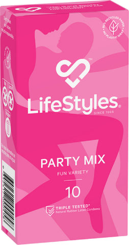 LifeStyles Party Mix – Assorted Flavored Textured Condoms 10 Pack > Essentials > Condoms