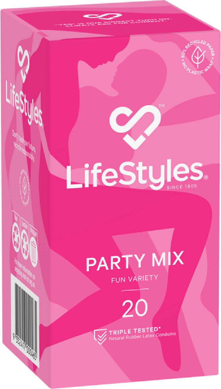 LifeStyles Party Mix – Assorted Flavoured Textured Condoms – 10 & 20 Pack 20 Pack > Essentials > Condoms
