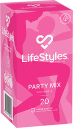LifeStyles Party Mix – Assorted Flavoured Textured Condoms 53mm 20 Pack > Essentials > Condoms