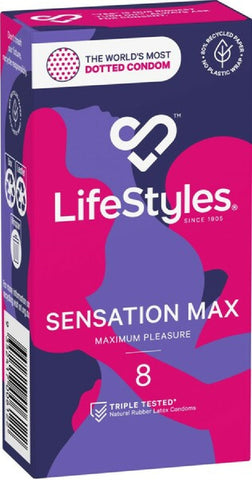 LifeStyles Sensation Max Studded Texture – Premium Lubricated Condoms 8 Pack > Essentials > Condoms