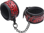 Crimson Tied Embossed Ankle Cuffs – Adjustable Bondage Accessories > Bondage Gear > Restraints