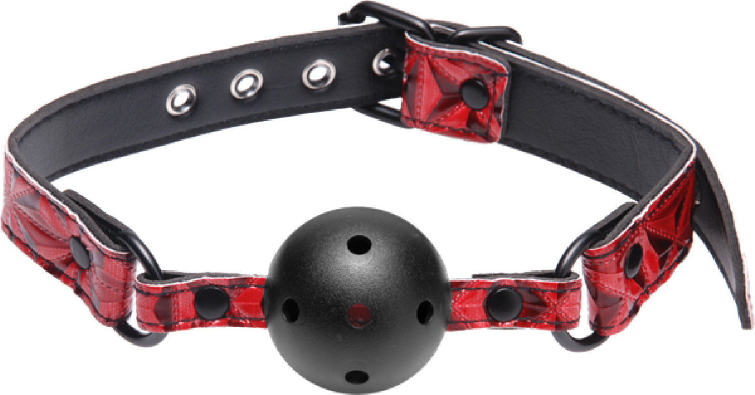 Crimson Tied Breathable Ball Gag – Perforated Comfortable Breathable Ball Gag Secondary image