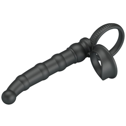 Tatum Cock Ring with Anal Probe – Silicone 10 Frequency Vibrating Cock Ring > Anal Range > Anal Probes
