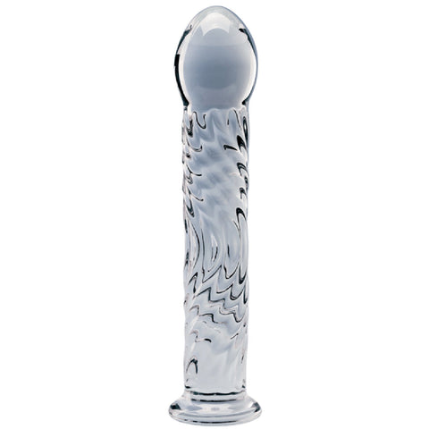 Seraphic Ripple – Handblown 6.2 Inch Textured Glass Dildo > Glass > Dildos