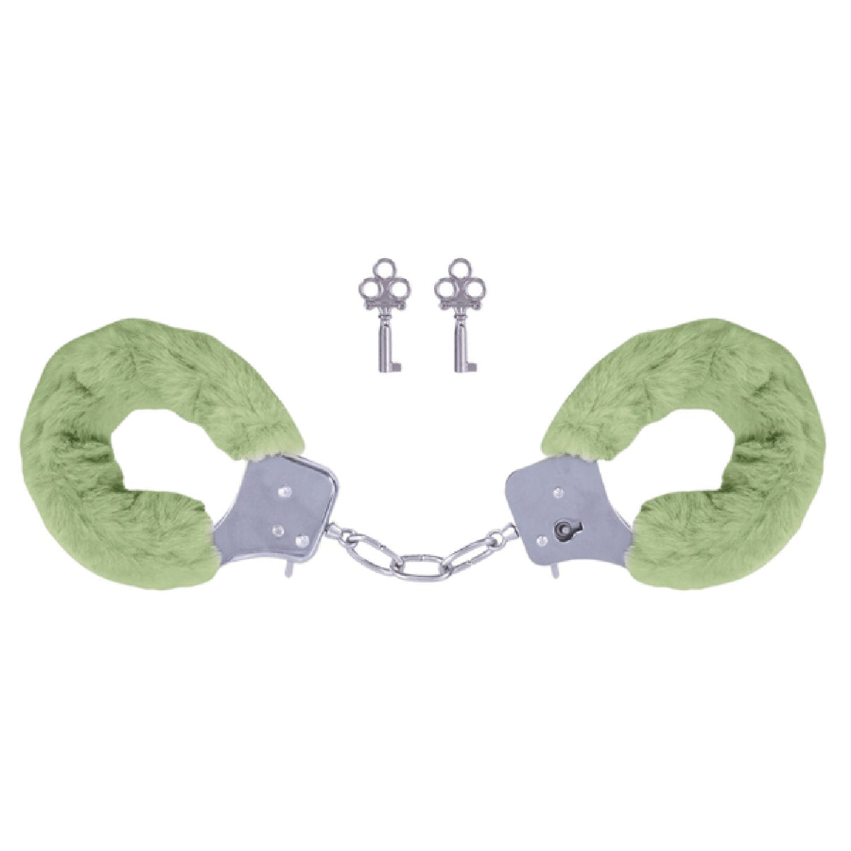 Furry Handcuffs – 7.4cm Chain Length Restraints Green > Bondage Gear > Handcuffs