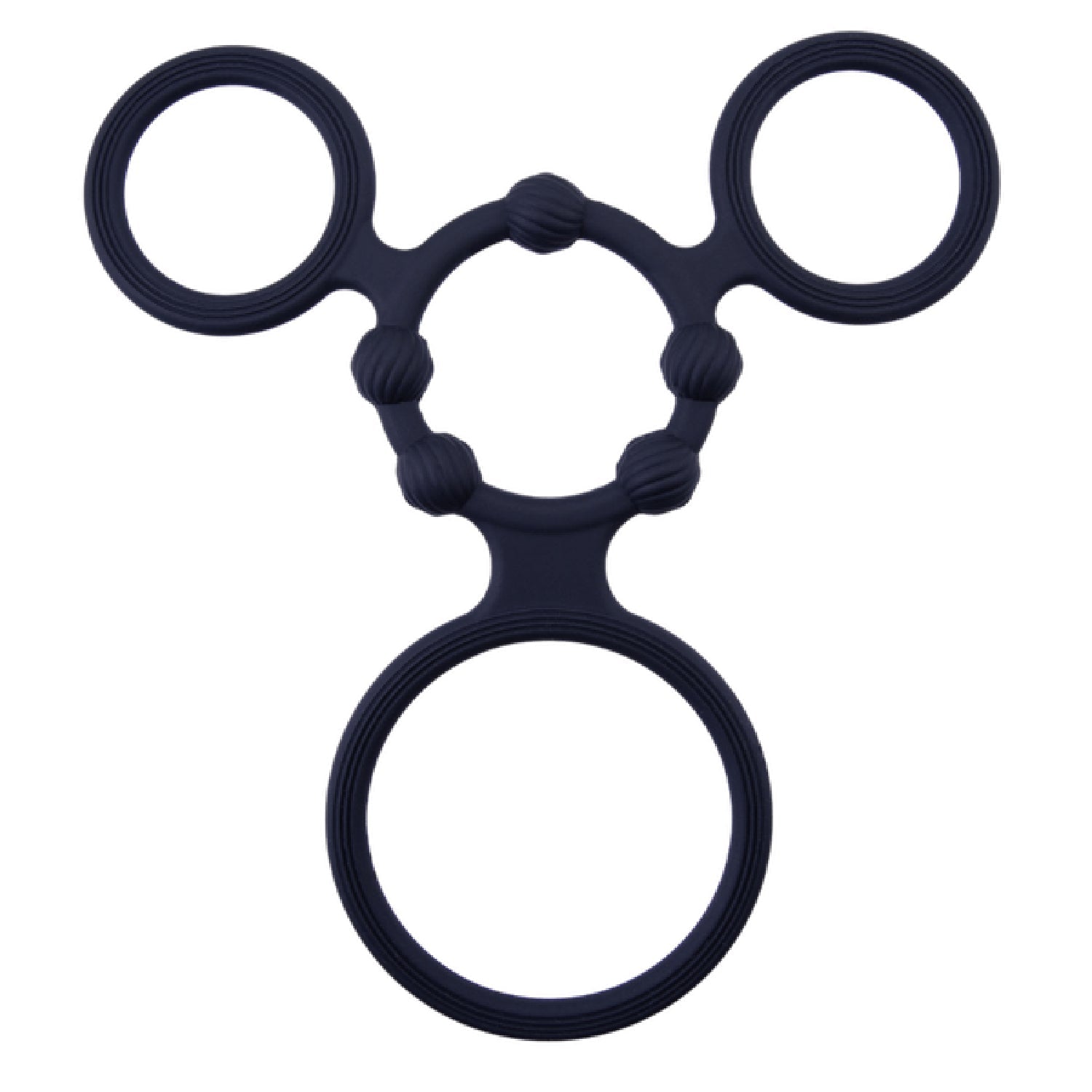 Triple Ring With Ball Stretcher – Stretchy Durable Silicone Ball Stretcher > Sex Toys For Men >