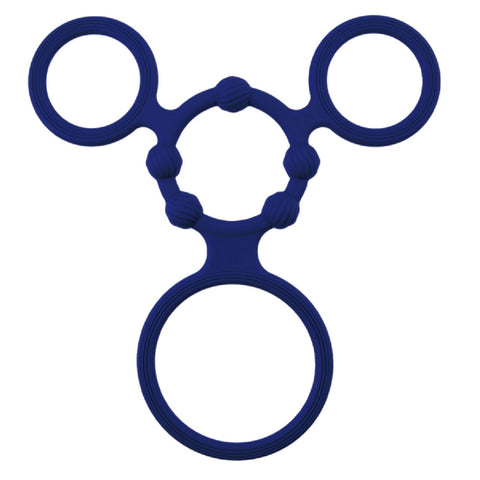 Triple Ring With Ball Stretcher – Stretchy Durable Silicone Ball Stretcher > Sex Toys For Men >