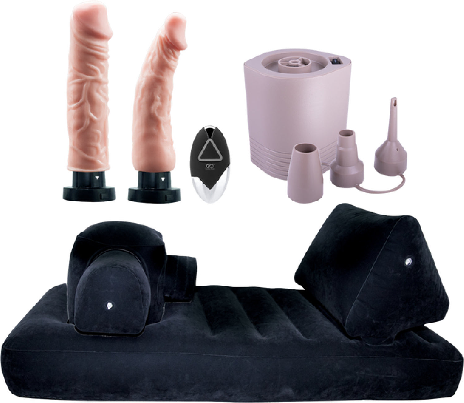Premium Inflatable Bed with Velvet Surface and 2 Silicone Vibrators – Remote-Controlled Bed Set > Sex Toys > Sex Positioners Main image