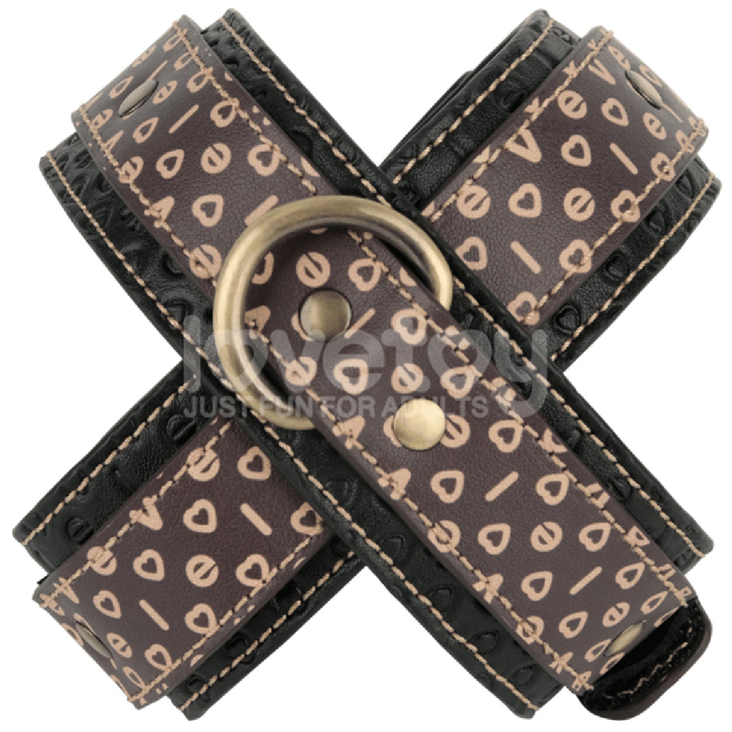 Rebellion Reign Crossed Handcuffs – Premium PU Wrist Cuffs with Velcro Closure > Bondage Gear > Restraints Main image
