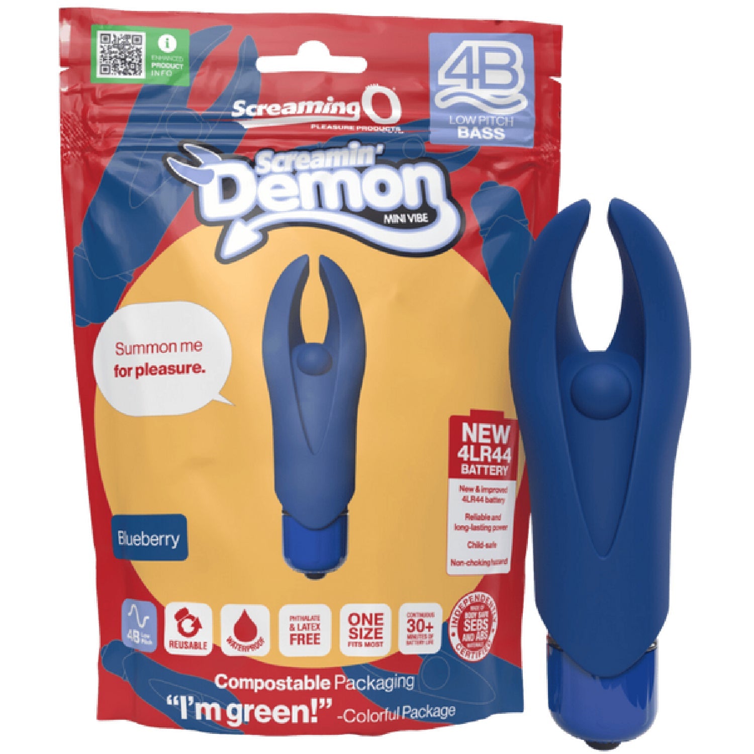 Demon 4B Low Pitch Bass – Deep-Rumbling 5-Speed Vibrator with Silicone Horns > Vibrators > Mini Vibrators