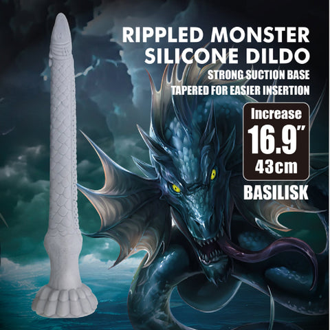 Basilisk Rippled Monster – 16.9 Inch Silicone Dildo > Dildos > Fantasy