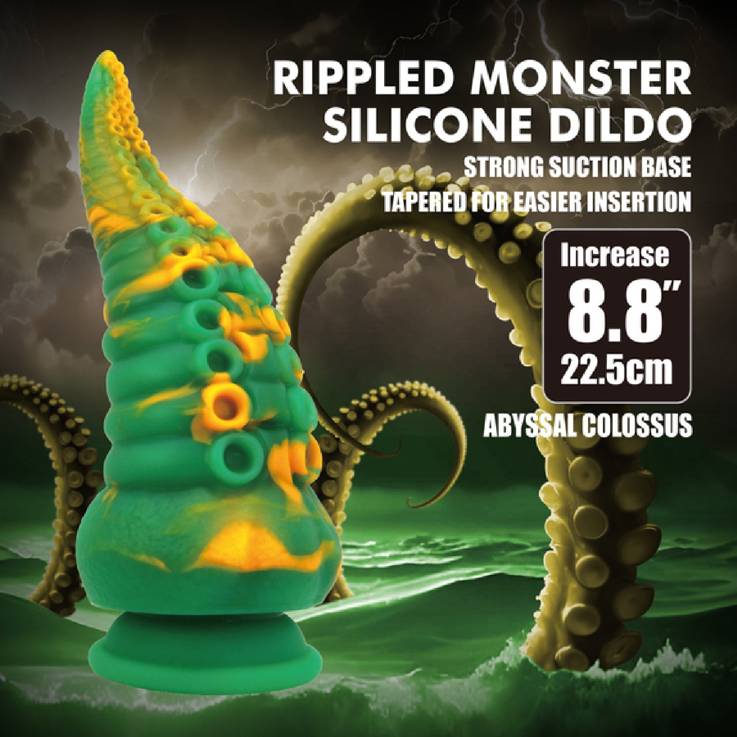 Abyssal Colossus – Silicone 8.8 Inch Dildo with Pronounced Ridges > Dildos > Fantasy