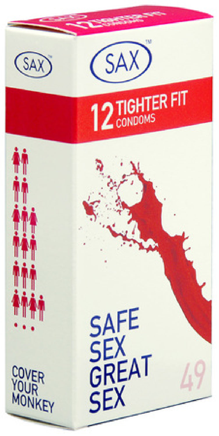 Sax Tighter Fit 12 Pack – Small Size 49mm Nominal Width Latex Condoms > Essentials > Condoms Main image