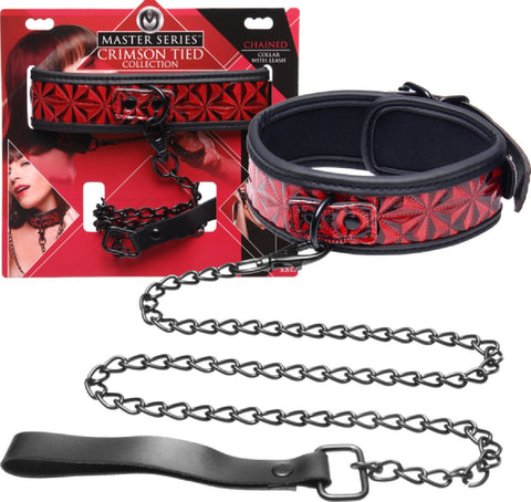 Crimson Tied Collar With Leash – Adjustable Collar and Leash Set > Bondage Gear > Collars & Leashes
