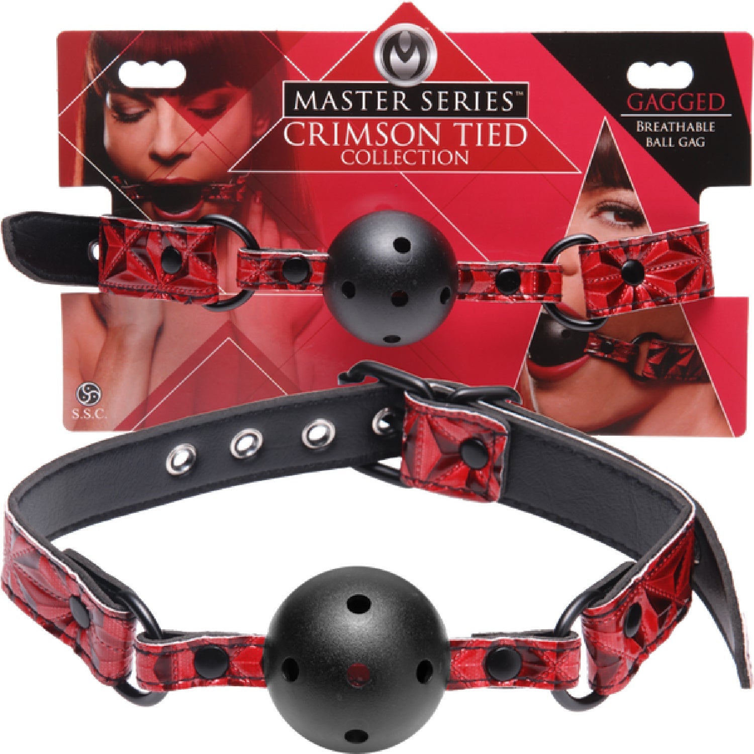 Crimson Tied Breathable Ball Gag – Perforated Comfortable Breathable Ball Gag > Bondage Gear > Gags and Bits Main image