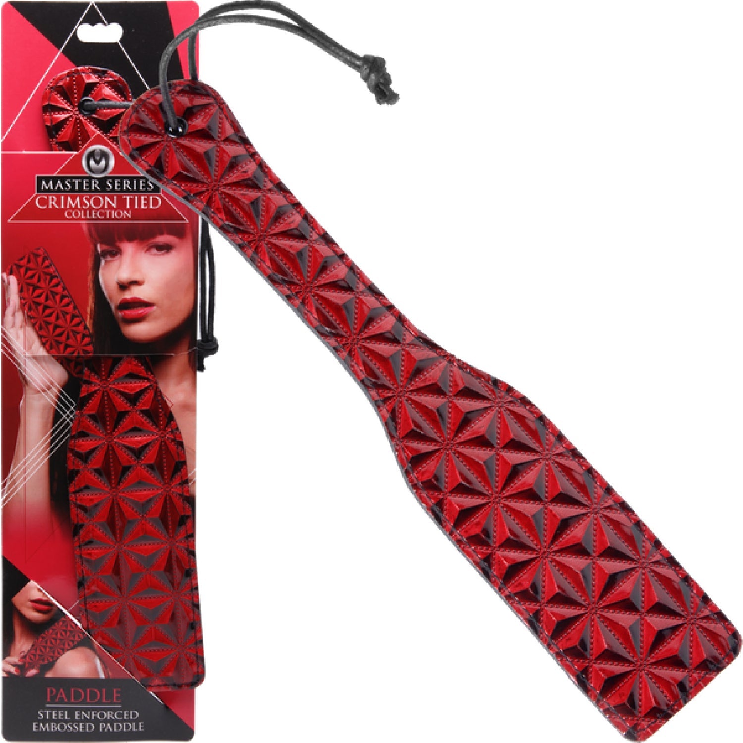 Crimson Tied Steel Enforced Spanking Paddle – Stiff Faux Leather Paddle > Bondage Gear > Paddles Main image