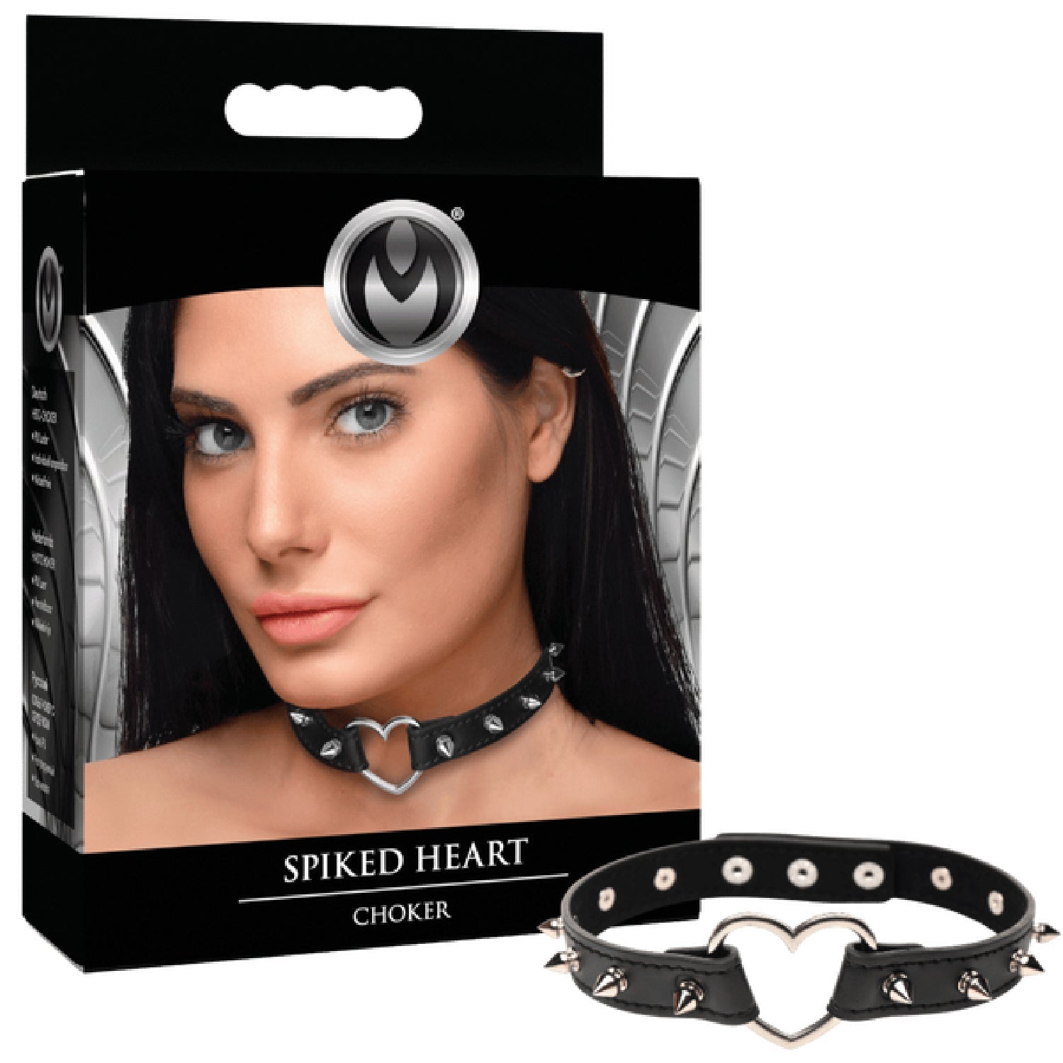 Spiked Heart Choker – Adjustable Spiked Collar Accessory > Bondage Gear > Collars & Leashes