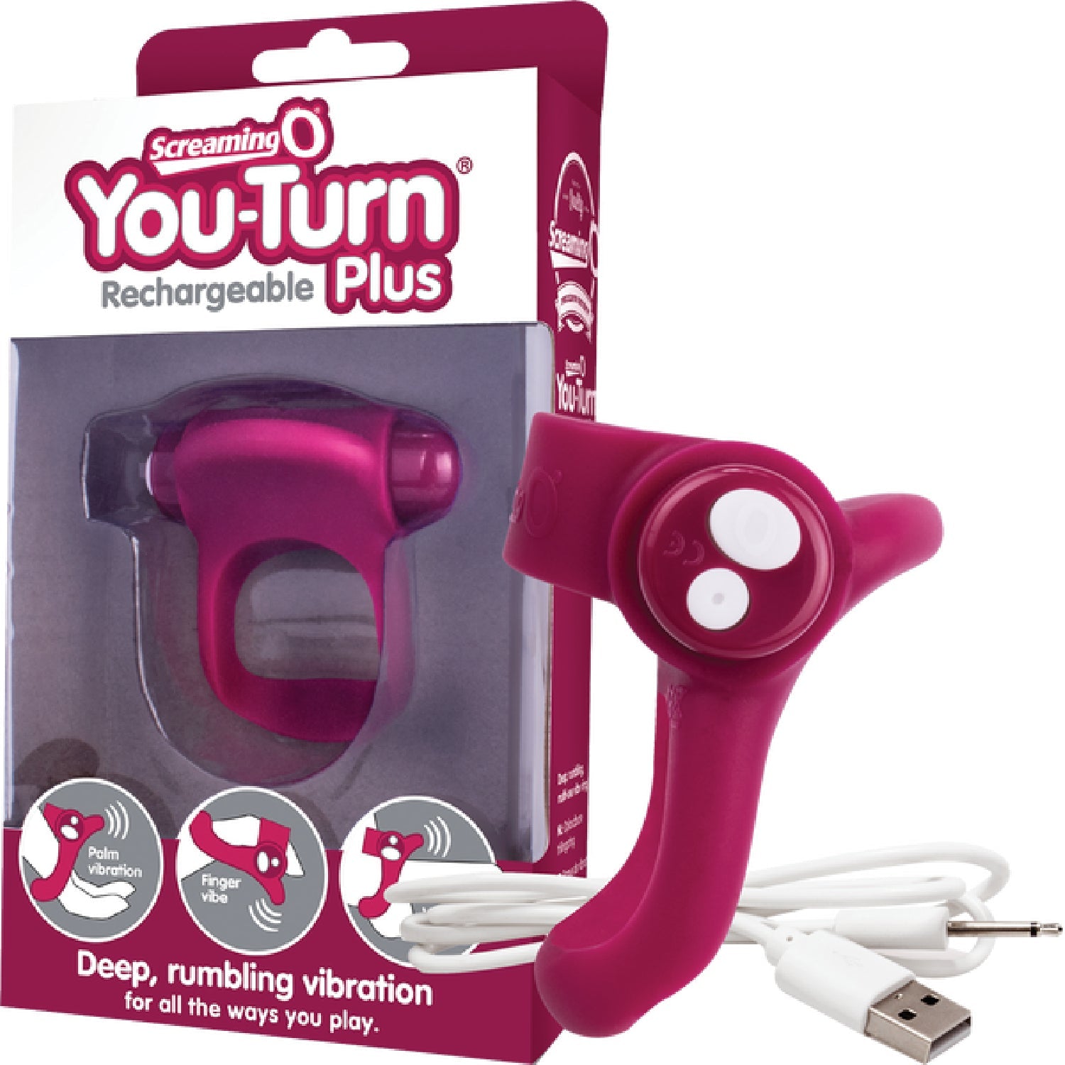 Charged You-Turn Plus – Rechargeable Silicone Vibrating Cock Ring > Cock Ring > Vibrating