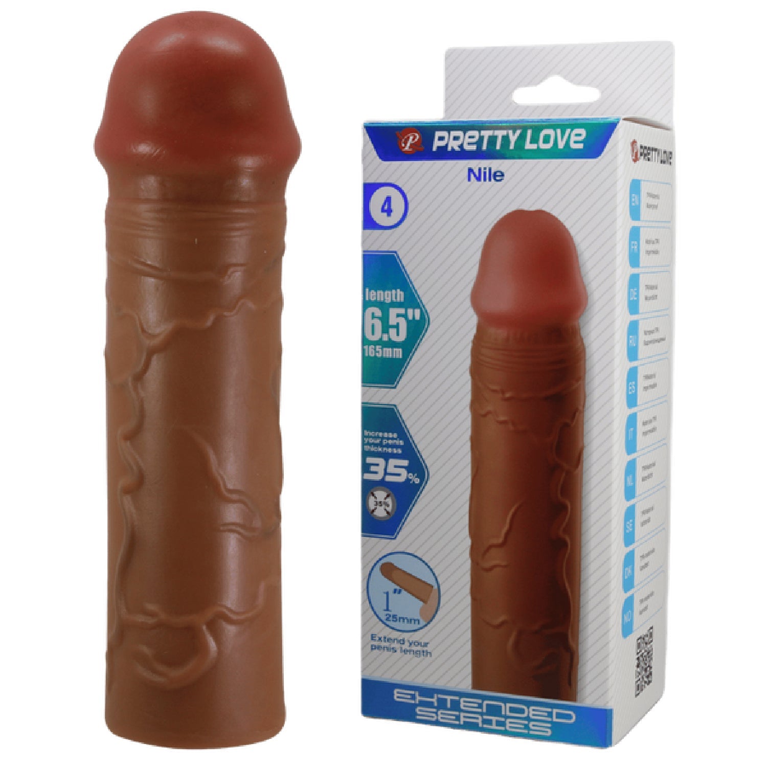 Nile 6.5 Inch Realistic Penis Sleeve – Lifelike Material Extending Sleeve > Sex Toys For Men > Penis Sleeves Main image