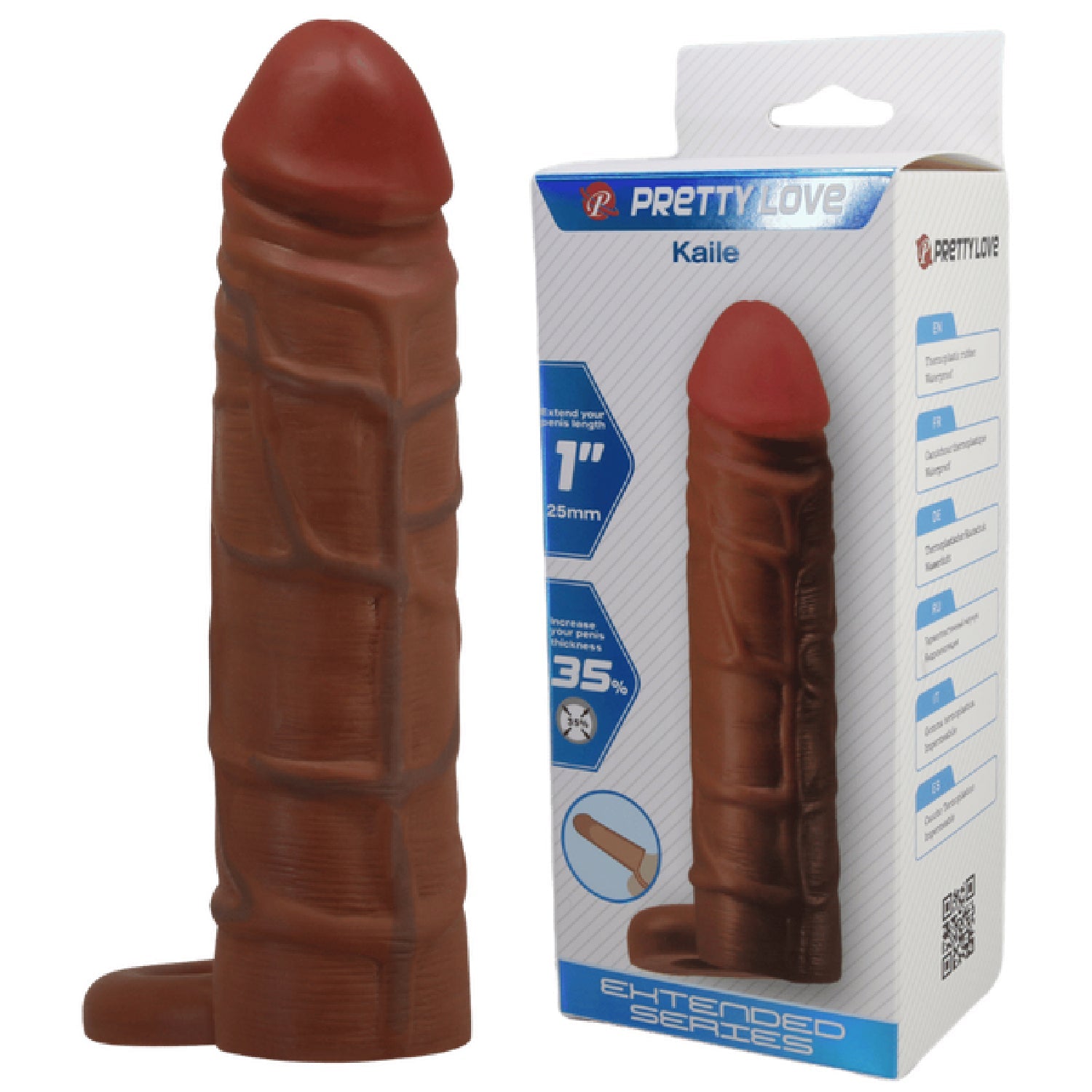Kaile 7 Inch Stretchy Shaft Cock Sleeve With Ball Ring Penis Sheath > Sex Toys For Men > Penis Sleeves
