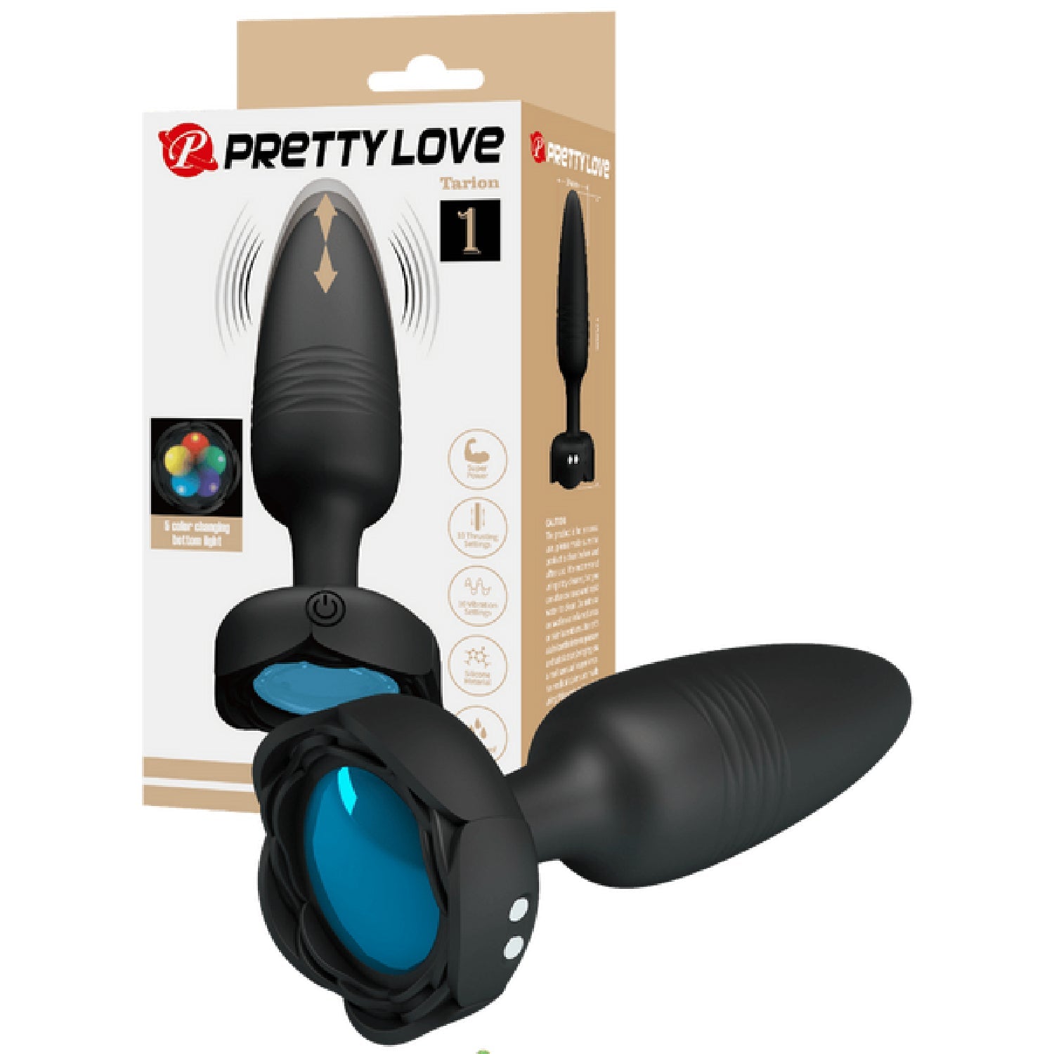 Tarion Light-Up Rechargeable Butt Plug – LED Flashing Silicone Butt Plug > Anal Range > Vibrating Butt Plugs Main image