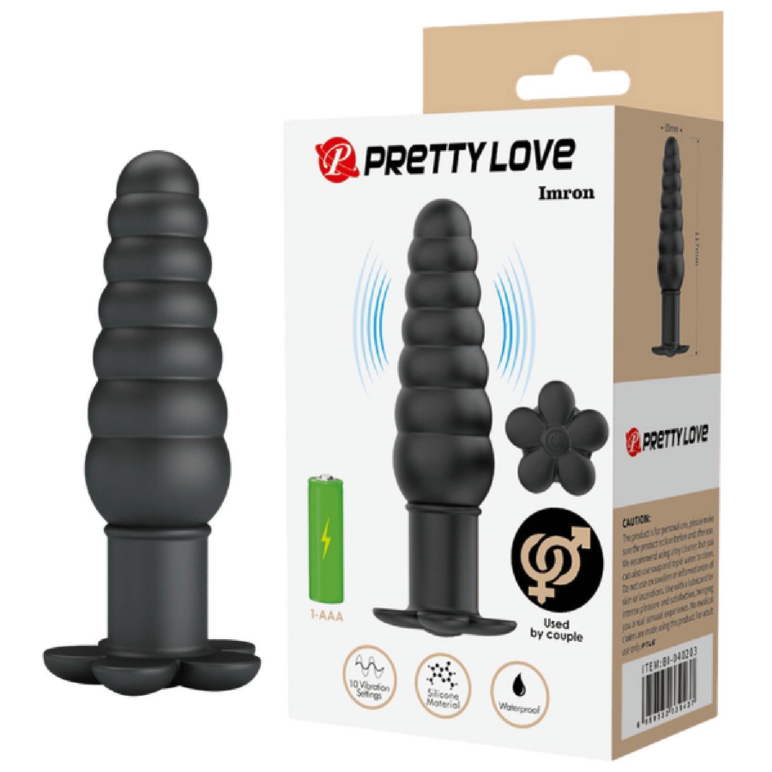 Imron Silicone Butt Plug – Smooth Skin Safe Anal Toy with 10 Vibration Settings > Anal Range > Vibrating Butt Plugs Main image