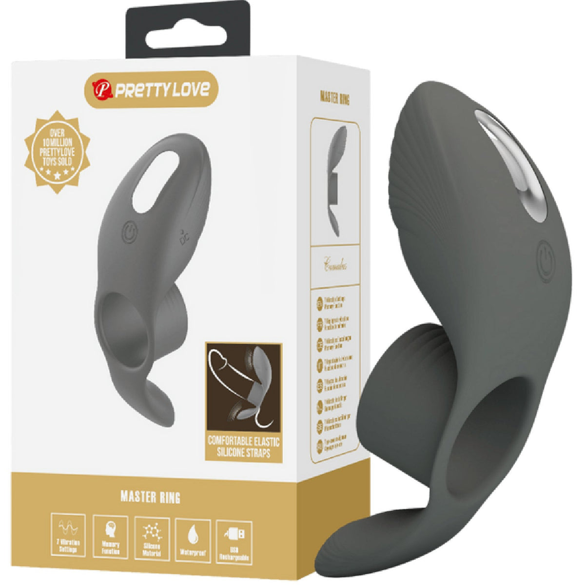 Pretty Love Cumulus – Silicone Rechargeable 7 Function Vibrating Cock Ring > Cock Ring > Vibrating