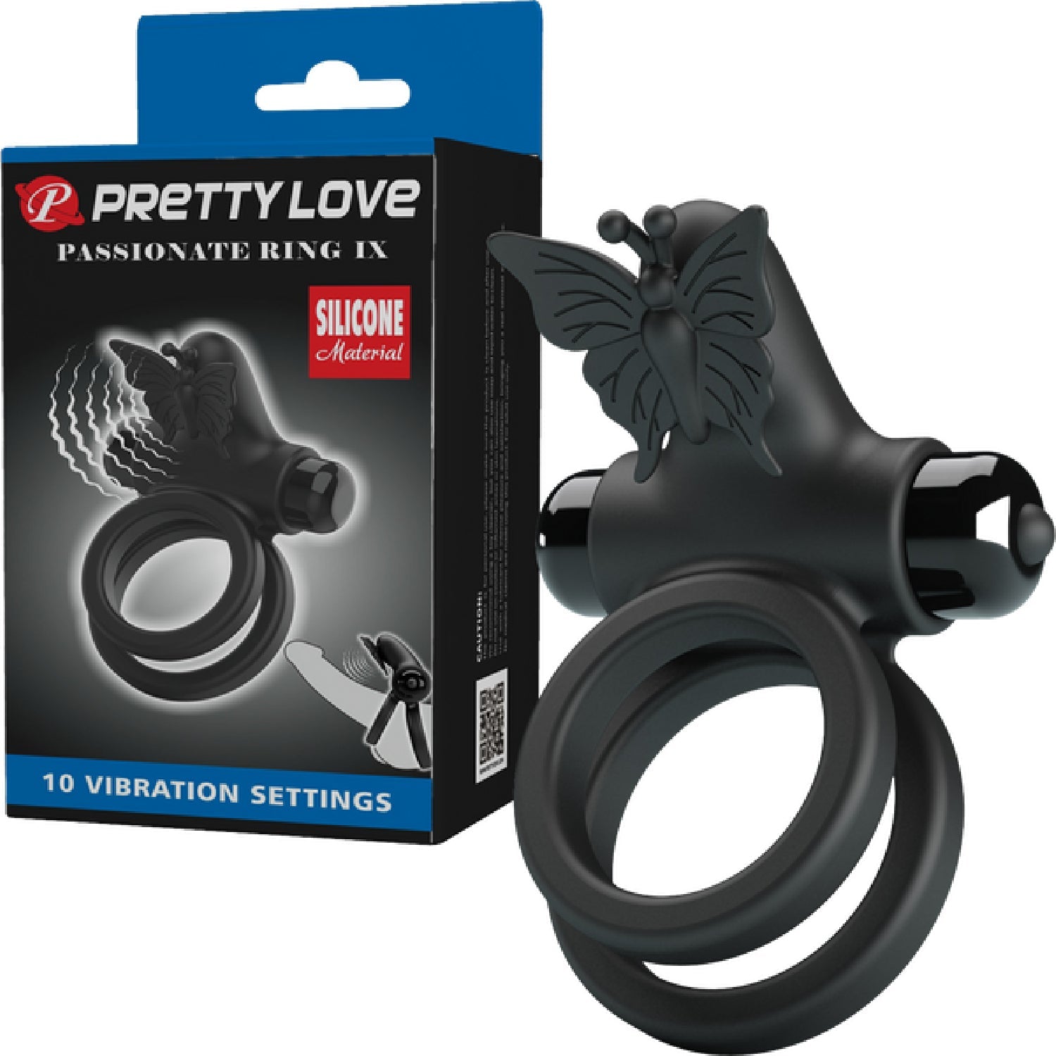 Pretty Love Passionate Ring IX – 10 Function Silicone Vibrating Cock Ring > Sex Toys > Couples Toys Main image