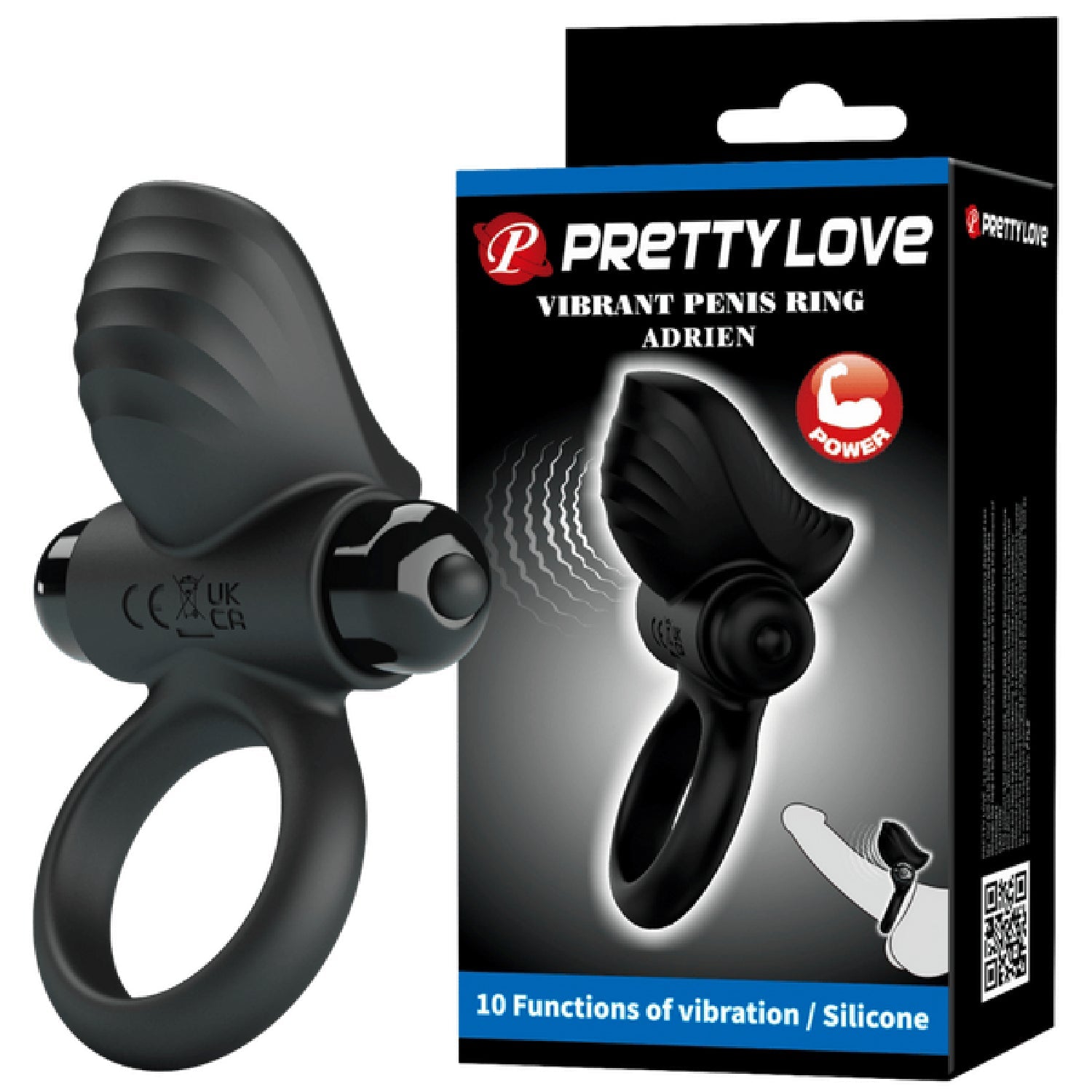 Adrien Vibrating Cock Ring – Silicone 10 Mode Powerful Vibrator Cock Ring > Sex Toys > Couples Toys Main image