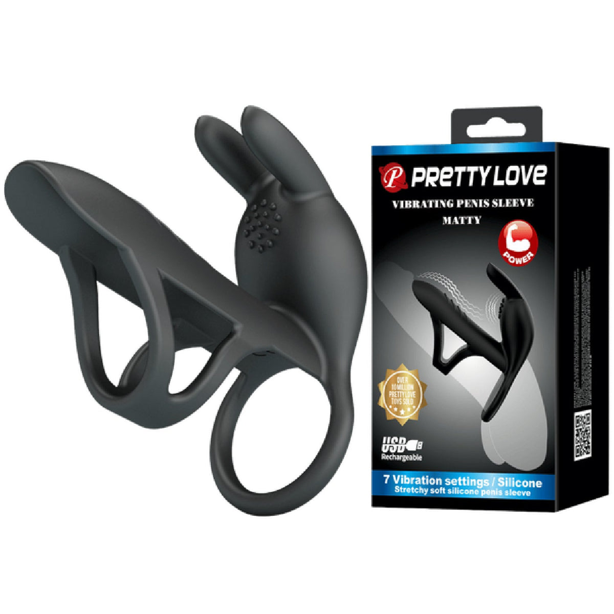 Matty Vibrating Penis Sleeve and Clitoral Stimulator – Silicone Sleeve and Stimulator Set > Sex Toys For Men > Penis Sleeves