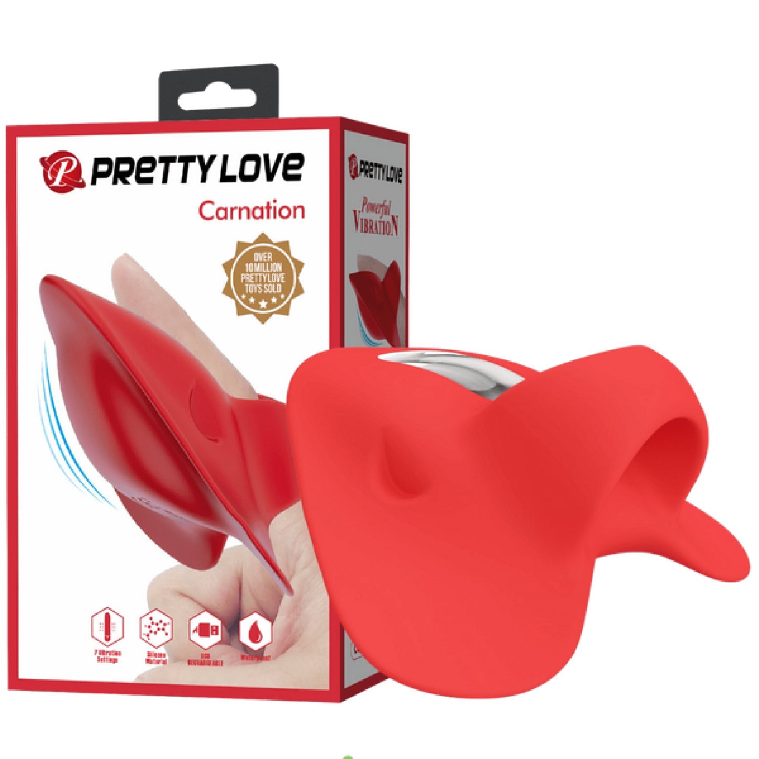 Rose Finger Vibrator Rechargeable Silicone with 7 Vibration Modes Soft Surface Vibrator > Vibrators > Finger Vibrators