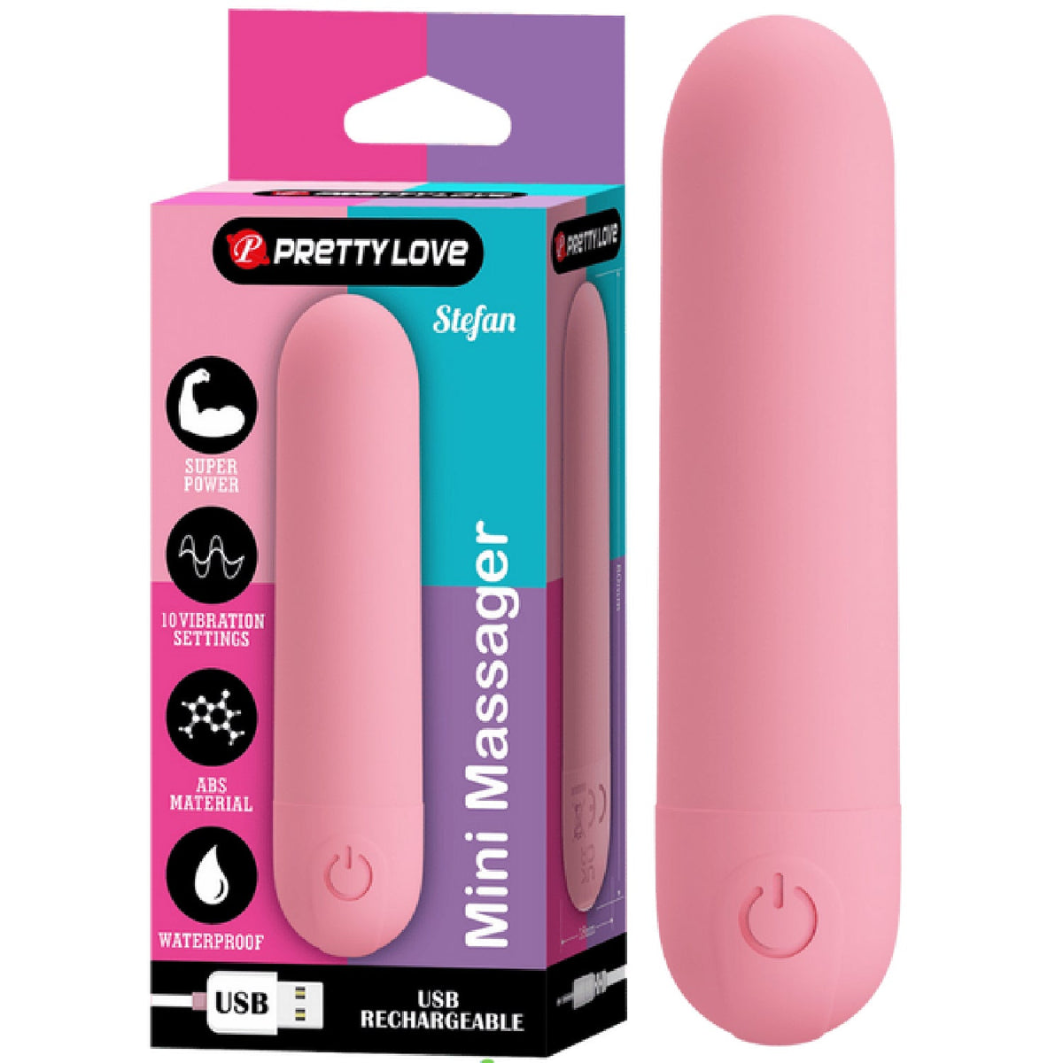 Stefan Rechargeable Mini Massager – Compact Vibrating Bullet Vibrator Pink > Vibrators > Mini Vibrators