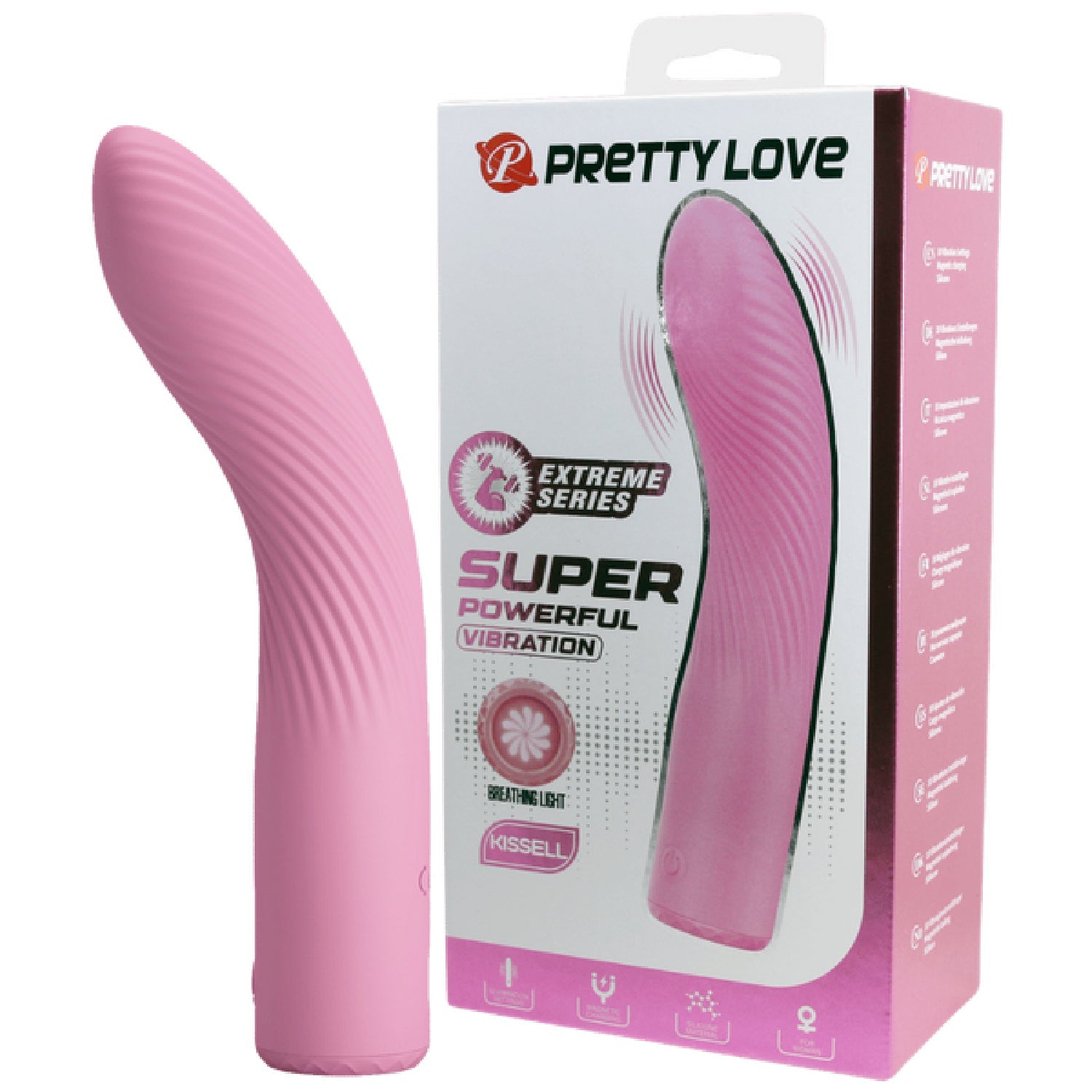 Kissell Rechargeable Vibrator – 10 Function, Breathing Light Design, Slim Silicone Body > Vibrators > G-Spot Main image