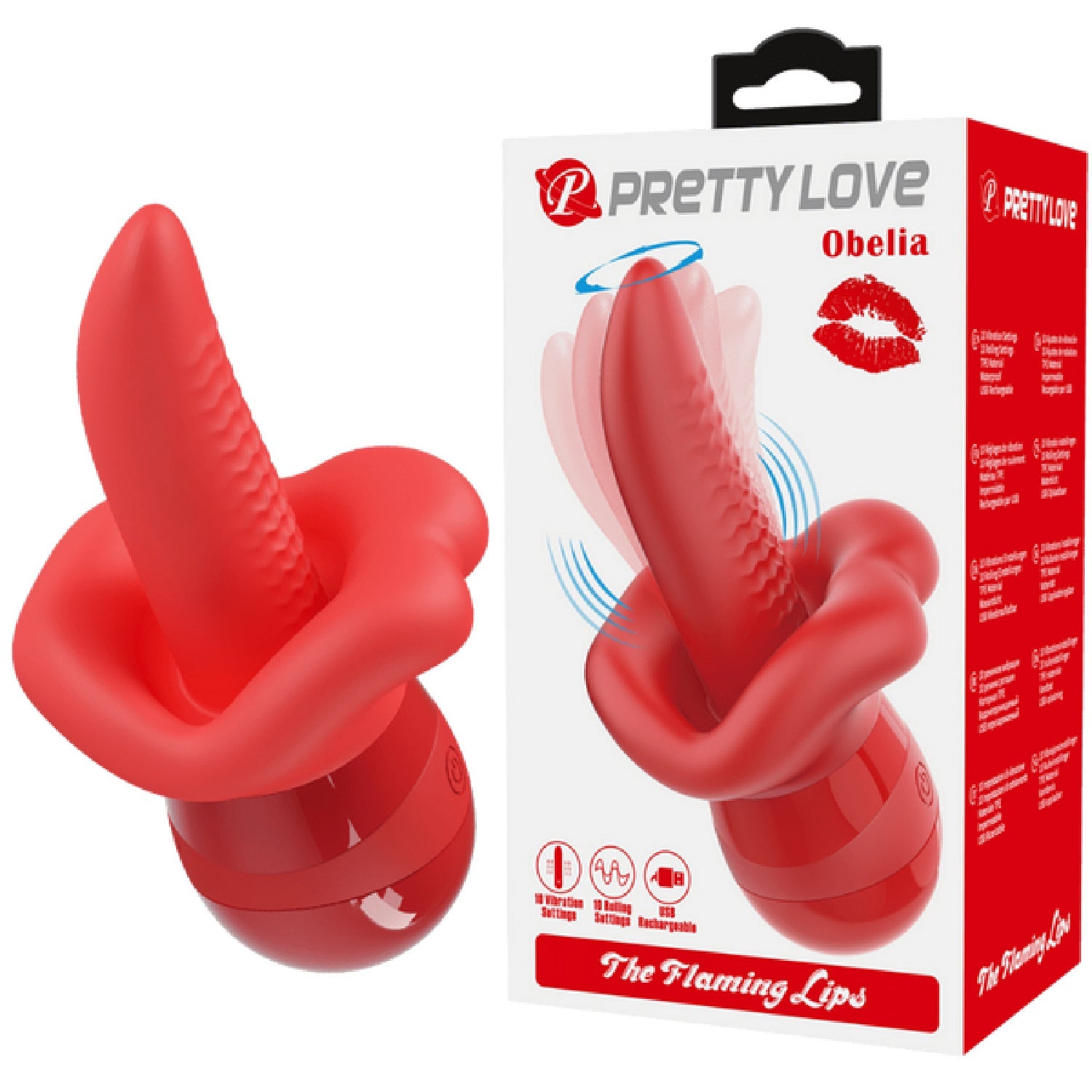 Pretty Love Obelia Flaming Lips – Waterproof Dual Stimulator With 10 Vibration Modes > Sex Toys For Ladies > Clitoral Vibrators and Stimulators