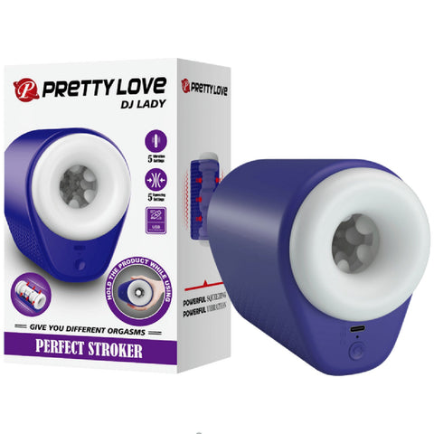 DJ Girl Perfect Stroker – Multi-Speed Thrusting Masturbator Cup Purple > Sex Toys For Men > Masturbators > Vibrating