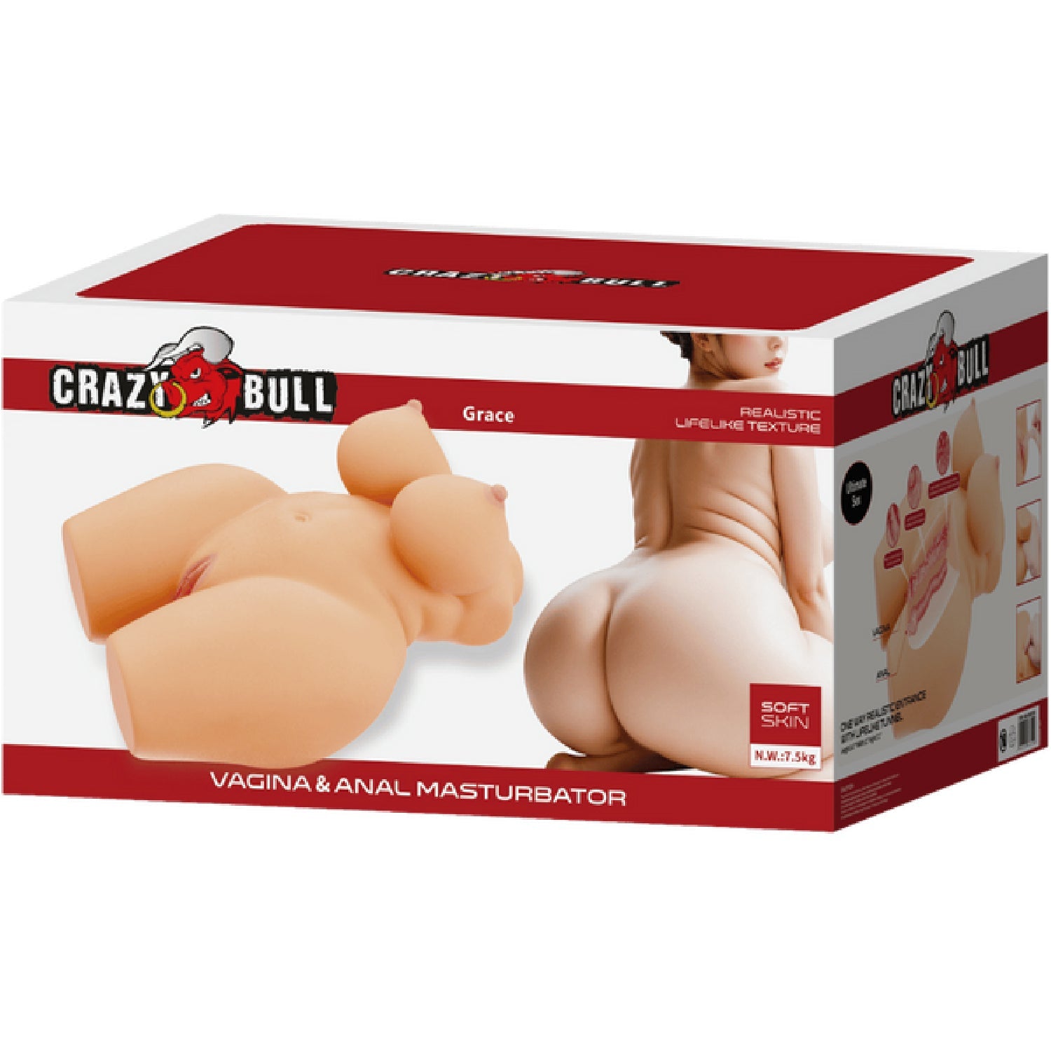 Grace Sort Skin Anatomically Precise Masturbator – Weighted Core Vagina and Anal Stimulator Secondary image
