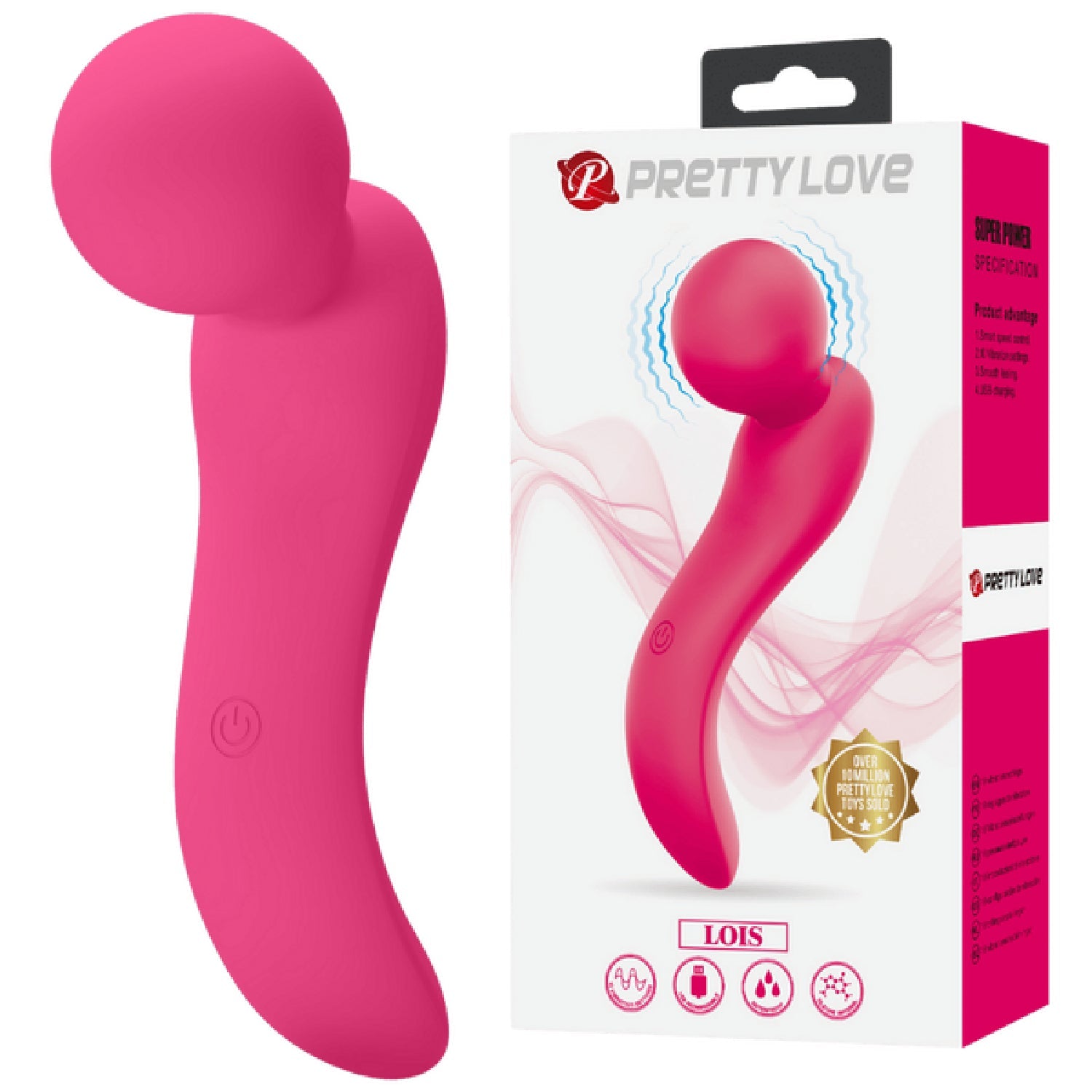 Lois Vibrator – Rechargeable Ultra-Powerful Cordless Water-Resistant Ergonomically Curved Wand Massager > Sex Toys > Massage Wands